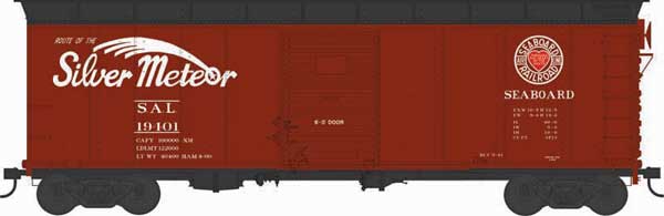 X31 Single-Door Round Flush Roof Boxcar - Ready to Run -- Seaboard Air Line Silver Meteor #19459 (Blt. 5-41 Repack 4-60, Boxcar Red, S