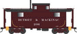 PRR Class N5 Steel Cabin Car (Caboose) - Ready to Run -- Detroit & Mackinac #208 (Blt. 10-27 Rpkd 3-70, maroon, black)