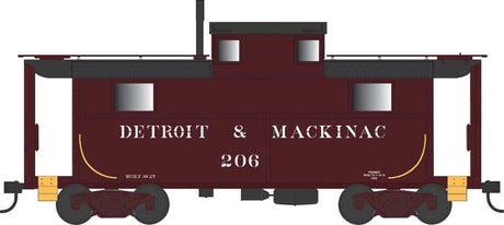 PRR Class N5 Steel Cabin Car (Caboose) - Ready to Run -- Detroit & Mackinac #208 (Blt. 10-27 Rpkd 3-70, maroon, black)