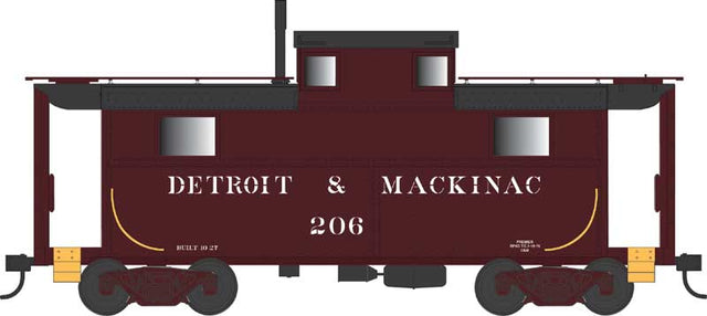 PRR Class N5 Steel Cabin Car (Caboose) - Ready to Run -- Detroit & Mackinac #208 (Blt. 10-27 Rpkd 3-70, maroon, black)