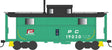 PRR Class N5 Steel Cabin Car (Caboose) - Ready to Run -- Penn Central #19030 (Blt. 5-20 Rpkd 9-68, Jade Green, black, Red P Logo)