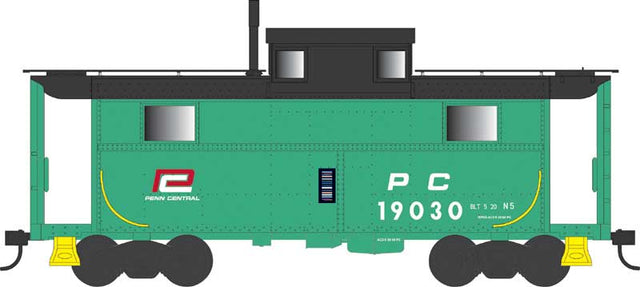 PRR Class N5 Steel Cabin Car (Caboose) - Ready to Run -- Penn Central #19030 (Blt. 5-20 Rpkd 9-68, Jade Green, black, Red P Logo)