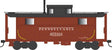 PRR Class N5 Steel Cabin Car (Caboose) - Ready to Run -- Pennsylvania Railroad #477004 (Early Eastern Region Rpkd 2-49, Tuscan, black
