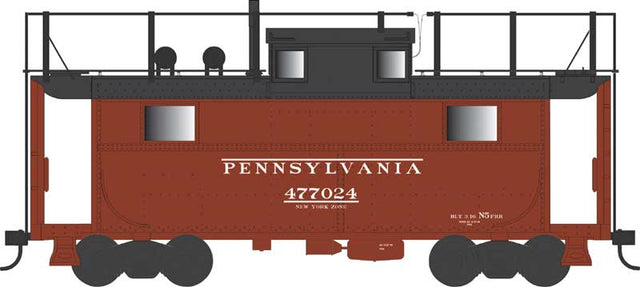 PRR Class N5 Steel Cabin Car (Caboose) - Ready to Run -- Pennsylvania Railroad #477024 (Trainphone, New York Zone Rpkd 12-49, Tuscan