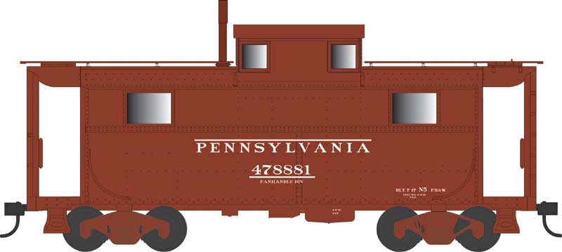 PRR Class N5 Steel Cabin Car (Caboose) - Ready to Run -- Pennsylvania Railroad #478888 (Early Panhandle Div, Blt. 7-17 Rpkd 4-40, Tus