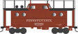 PRR Class N5C Steel Cabin Car (Caboose) - Ready to Run -- Pennsylvania Railroad #477927 (Trainphone, Early Western 1946, Tuscan, black
