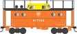 PRR Class N5C Steel Cabin Car (Caboose) - Ready to Run -- Pennsylvania Railroad #477958 (Trainphone, Rpkd 11-65, Focal Orange, yellow)