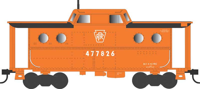 PRR Class N5C Steel Cabin Car (Caboose) - Ready to Run -- Pennsylvania Railroad #477906 (Rpkd 11-65, Focal Orange, yellow, black)