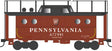 PRR Class N5C Steel Cabin Car (Caboose) - Ready to Run -- Pennsylvania Railroad #477995 (Trainphone, 1955, Tuscan, black, Shadow Keyst