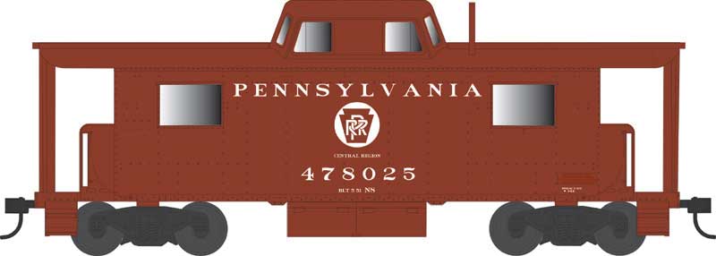 PRR Class N8 Steel Center-Cupola Cabin Car (Caboose) - Ready to Run -- Pennsylvania Railroad #478046 (Tuscan, white, Circle Keystone Central Region