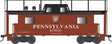 PRR Class N8 Steel Center-Cupola Cabin Car (Caboose) - Ready to Run -- Pennsylvania Railroad #478158 (Trainphone, Tuscan, Shadow Keystone Pitts)