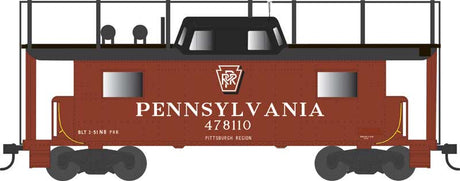 PRR Class N8 Steel Center-Cupola Cabin Car (Caboose) - Ready to Run -- Pennsylvania Railroad #478158 (Trainphone, Tuscan, Shadow Keystone Pitts)