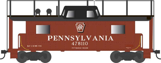 PRR Class N8 Steel Center-Cupola Cabin Car (Caboose) - Ready to Run -- Pennsylvania Railroad #478158 (Trainphone, Tuscan, Shadow Keystone Pitts)