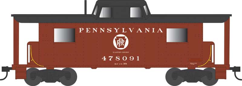 PRR Class N8 Steel Center-Cupola Cabin Car (Caboose) - Ready to Run -- Pennsylvania Railroad #478091 (Tuscan, white, Circle Keystone, Eastern Regio