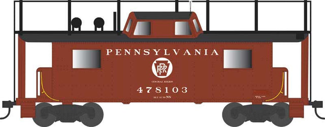PRR Class N8 Steel Center-Cupola Cabin Car (Caboose) - Ready to Run -- Pennsylvania Railroad #478103 (Trainphone, Tuscan, Circle Keystone Central)