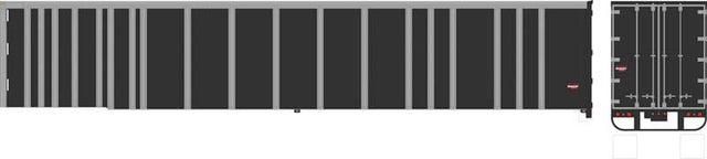 53' Platewall Highway Trailer - Assembled -- Painted, Unlettered (black)