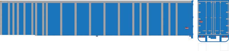 53' Platewall Highway Trailer - Assembled -- Painted, Unlettered (blue)
