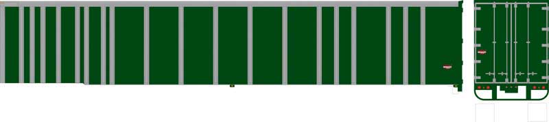53' Platewall Highway Trailer - Assembled -- Painted, Unlettered (green)