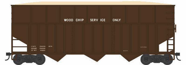 70-Ton Ribbed-Side Wood Chip Hopper with Ribbed Side Extensions - Ready to Run -- Data Only (Boxcar Red)