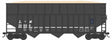 70-Ton Ribbed-Side Wood Chip Hopper with Ribbed Side Extensions - Ready to Run -- Louisville & Nashville #30808 (black, white)