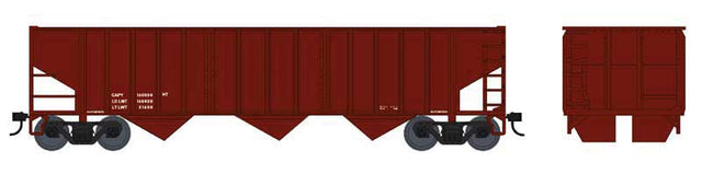 70-Ton 14-Panel 3-Bay Hopper - Ready to Run -- Dimensional Data (Boxcar Red)