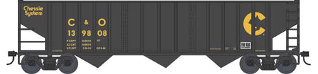 70-Ton 14-Panel 3-Bay Hopper - Ready to Run -- Chessie C&O #139808 (black, yellow, Large Logo)