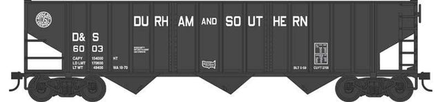 70-Ton 14-Panel 3-Bay Hopper - Ready to Run -- Durham and Southern #6022 (black, white)