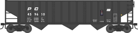 70-Ton 14-Panel 3-Bay Hopper - Ready to Run -- Penn Central #459644 (black, Small Logo)