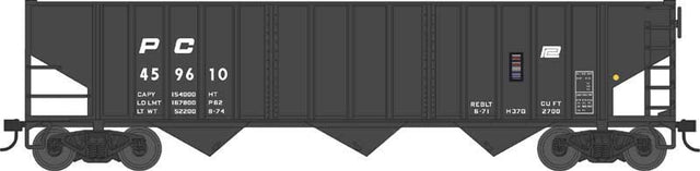 70-Ton 14-Panel 3-Bay Hopper - Ready to Run -- Penn Central #459644 (black, Small Logo)