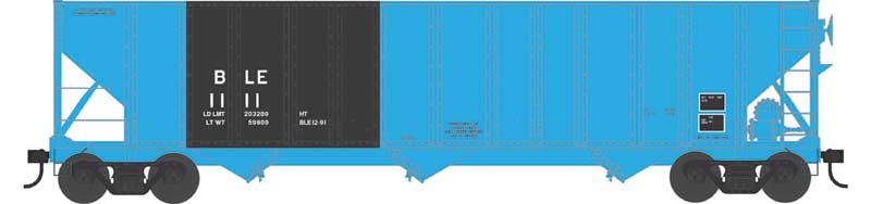 100-Ton 3-Bay Open Hopper - Ready to Run - Executive Line -- Bessemer & Lake Erie #1493 (Patched, blue, black)