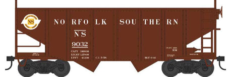 55-Ton Fishbelly Hopper - Ready to Run -- Original Norfolk Southern #9032 (Peak End, Boxcar Red, white, yellow)