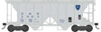 70-Ton 2-Bay Covered Hopper w/Open Sides - Ready to Run -- Delaware & Hudson #2903 (gray, blue, Shield Logo)