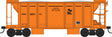 70-Ton 2-Bay Ballast Hopper with Side Chutes (Ballast Gates) - Ready to Run -- Albany & Eastern #3002 (orange, black)