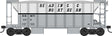 70-Ton 2-Bay Ballast Hopper with Side Chutes (Ballast Gates) - Ready to Run -- Reading and Northern #106 (gray, white)