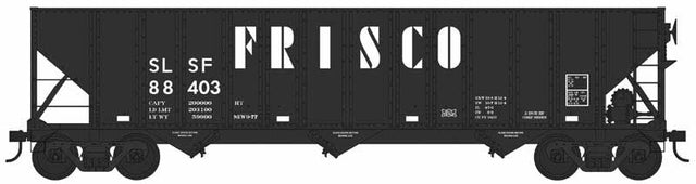 100-Ton 3-Bay Hopper - Ready to Run -- St. Louis-San Francisco #88424 (black, white, Stylized Frisco Lettering)