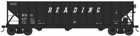 100-Ton 3-Bay Hopper - Ready to Run -- Reading #41791 (Class HTe, black, Slanted Lettering)
