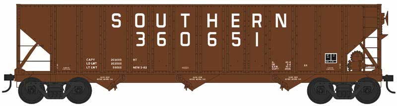 100-Ton 3-Bay Hopper - Ready to Run -- Southern Railway #360791 (Boxcar Red, Billboard Lettering)