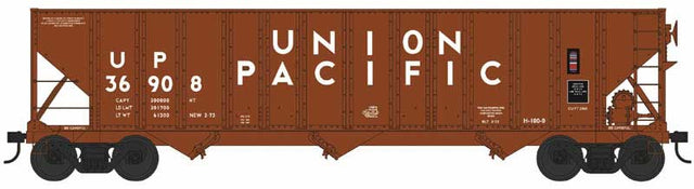 100-Ton 3-Bay Hopper - Ready to Run -- Union Pacific #37073 (Class H-100-9, Boxcar Red, white Lettering)
