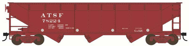 70-Ton Offset 3-Bay Hopper - Ready to Run -- Santa Fe #78217 (Boxcar Red, Reporting Marks Only)