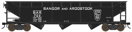 70-Ton Offset 3-Bay Hopper - Ready to Run -- Bangor & Aroostook #707 (black, Full Roadname & Shield Logo)
