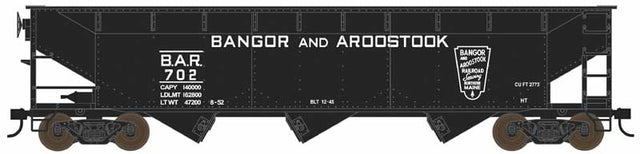 70-Ton Offset 3-Bay Hopper - Ready to Run -- Bangor & Aroostook #726 (black, Full Roadname & Shield Logo)