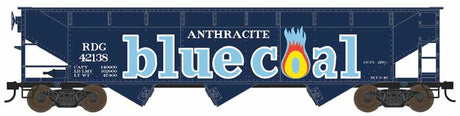 70-Ton Offset 3-Bay Hopper - Ready to Run -- Lehigh Valley #62125 (blue, red, yellow, Billboard Blue Coal Lettering)