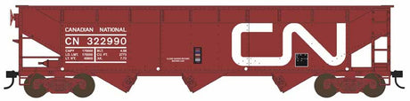 70-Ton Offset 3-Bay Hopper - Ready to Run -- Canadian National #323013 (Boxcar Red, Large Noodle Logo)