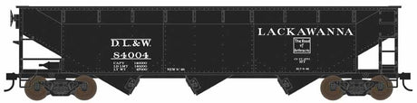 70-Ton Offset 3-Bay Hopper - Ready to Run -- Delaware, Lackawanna & Western #84002 (black, Small Anthracite Logo)