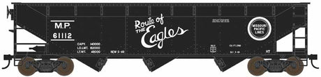 70-Ton Offset 3-Bay Hopper - Ready to Run -- Missouri Pacific #61122 (black, Eagles Slogan)