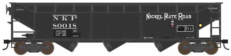 70-Ton Offset 3-Bay Hopper - Ready to Run -- Nickel Plate Road #80009 (black)