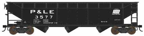 70-Ton Offset 3-Bay Hopper - Ready to Run -- Pittsburgh & Lake Erie #3580 (black, PC Logo)