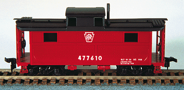 N-5 All-Steel Caboose (Cabin Car) - Kit -- Pennsylvania Railroad (red, black roof, white lettering)