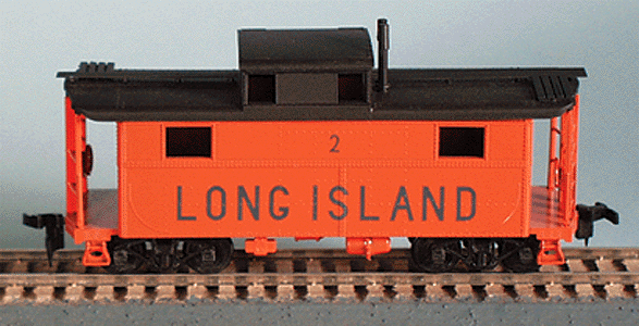 N-5 All-Steel Caboose (Cabin Car) - Kit -- Long Island Railroad (orange, blue lettering, black roof)
