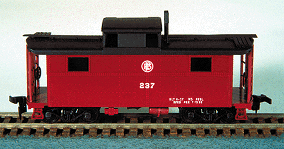 N-5 All-Steel Caboose (Cabin Car) - Kit -- Pennsylvania Reading Seashore Line (red, black roof, white lettering)